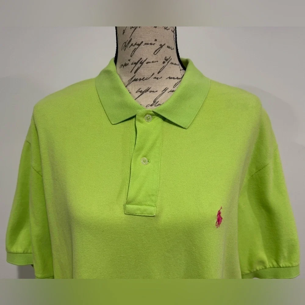 Ralph Lauren The Iconic Mesh Polo Short Sleeve Shirt Men’s Size XL Lime Green